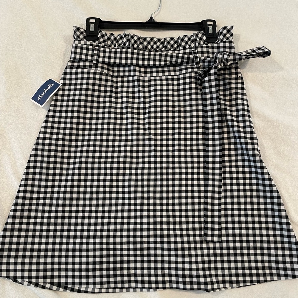 Cynthia Rowley Black and White Gingham Skirt
